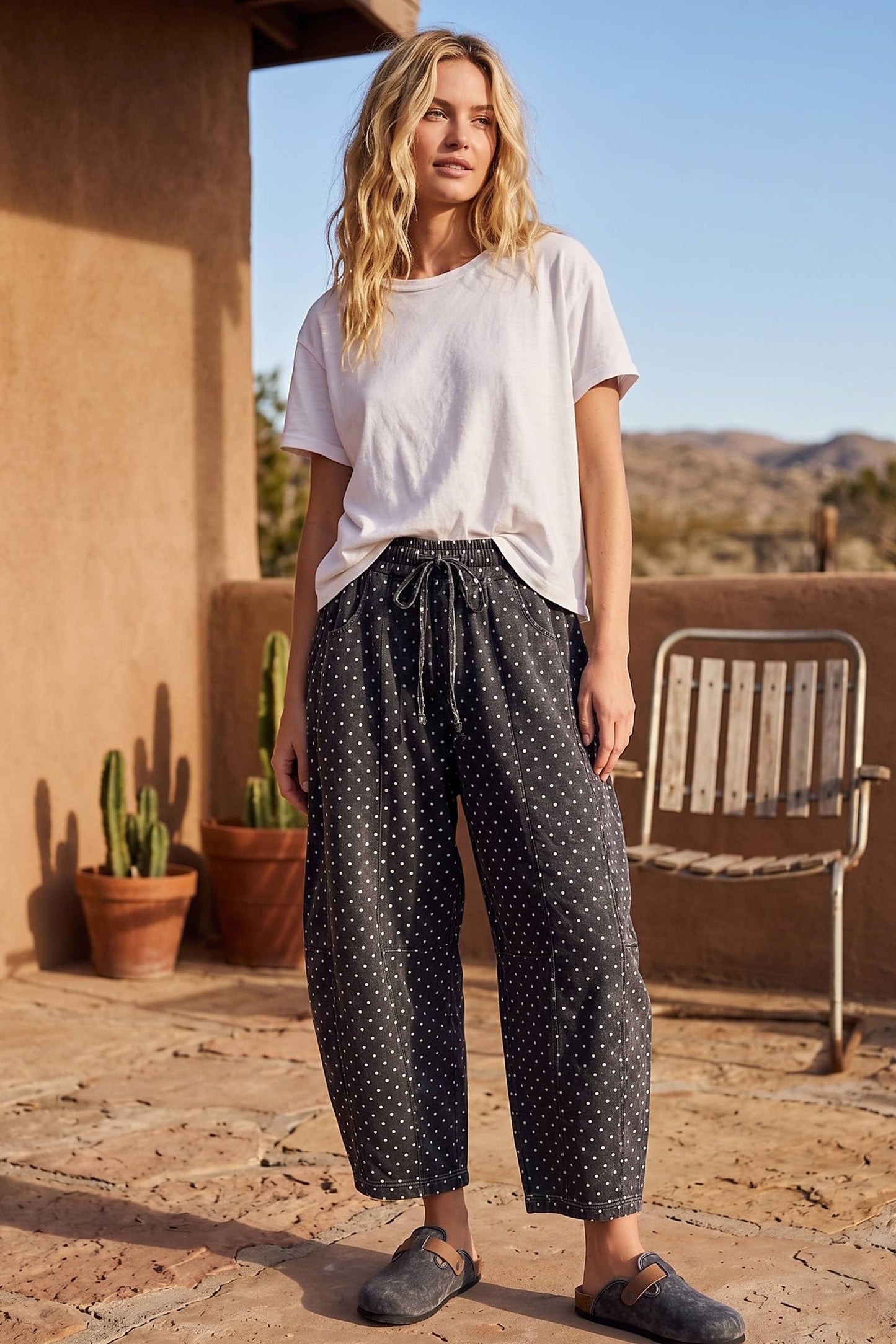 Mineral Washed Scuba Barrel Lounge Pants