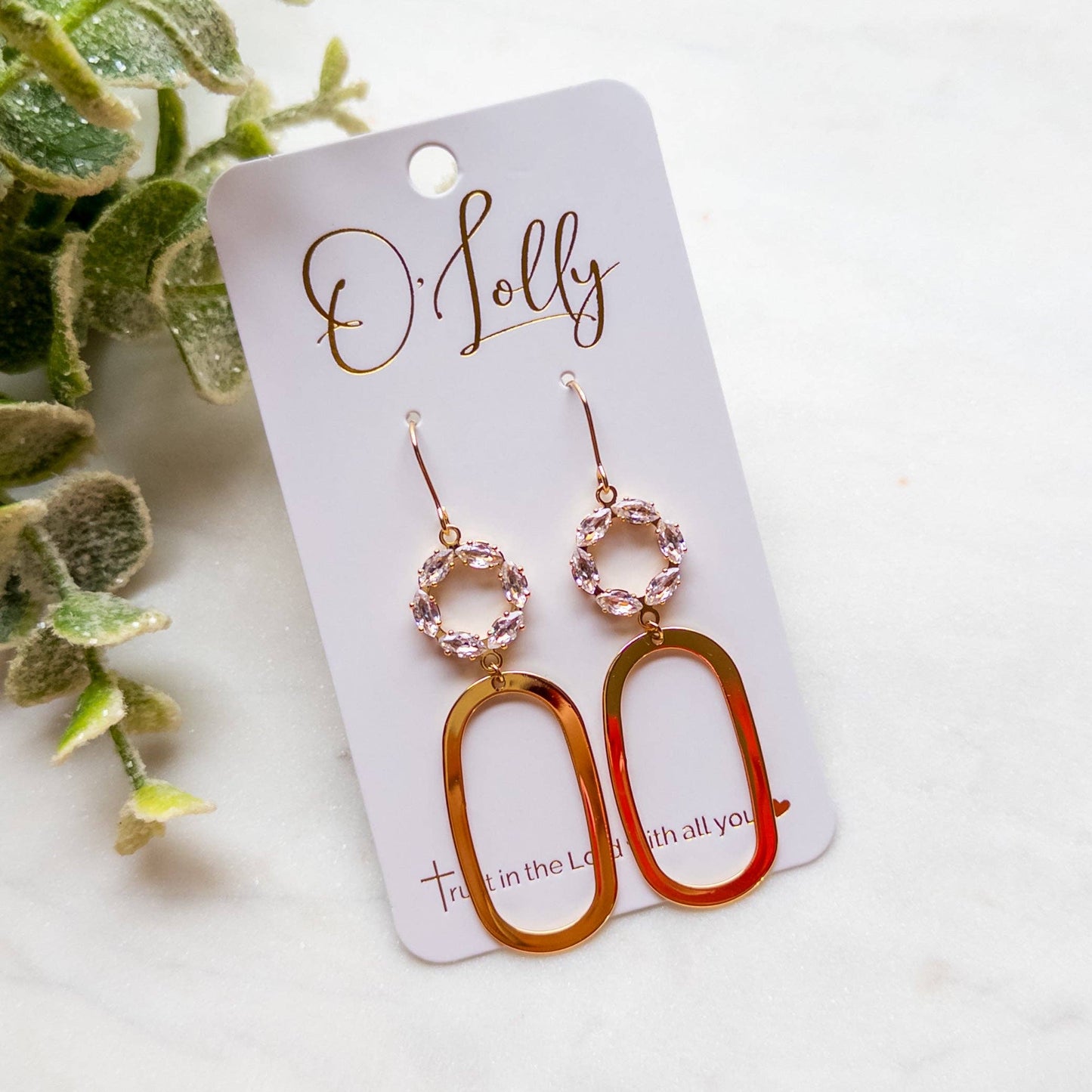 “Oaklee” CZ Oval Earring