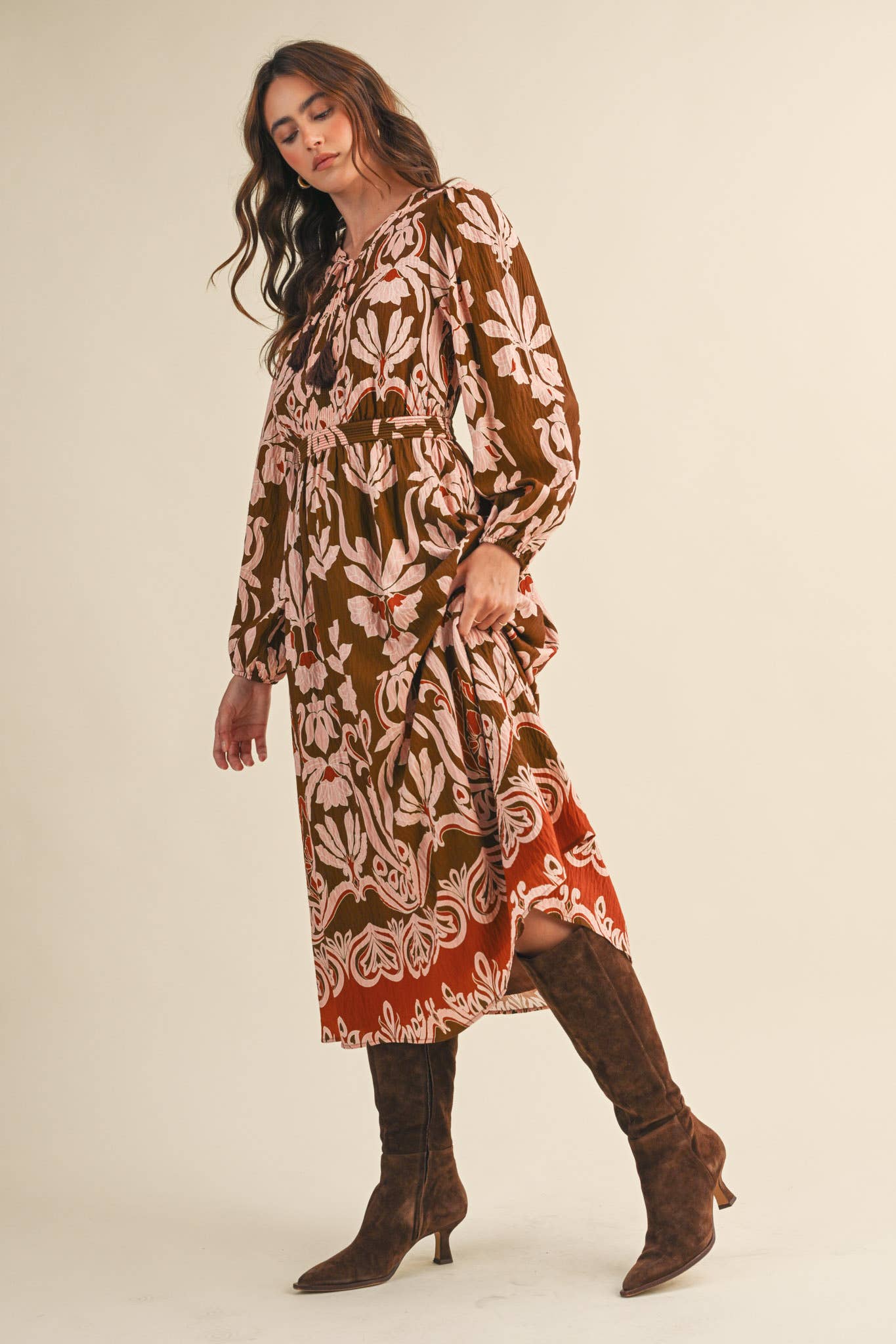 Sally Floral Print Midi Dress