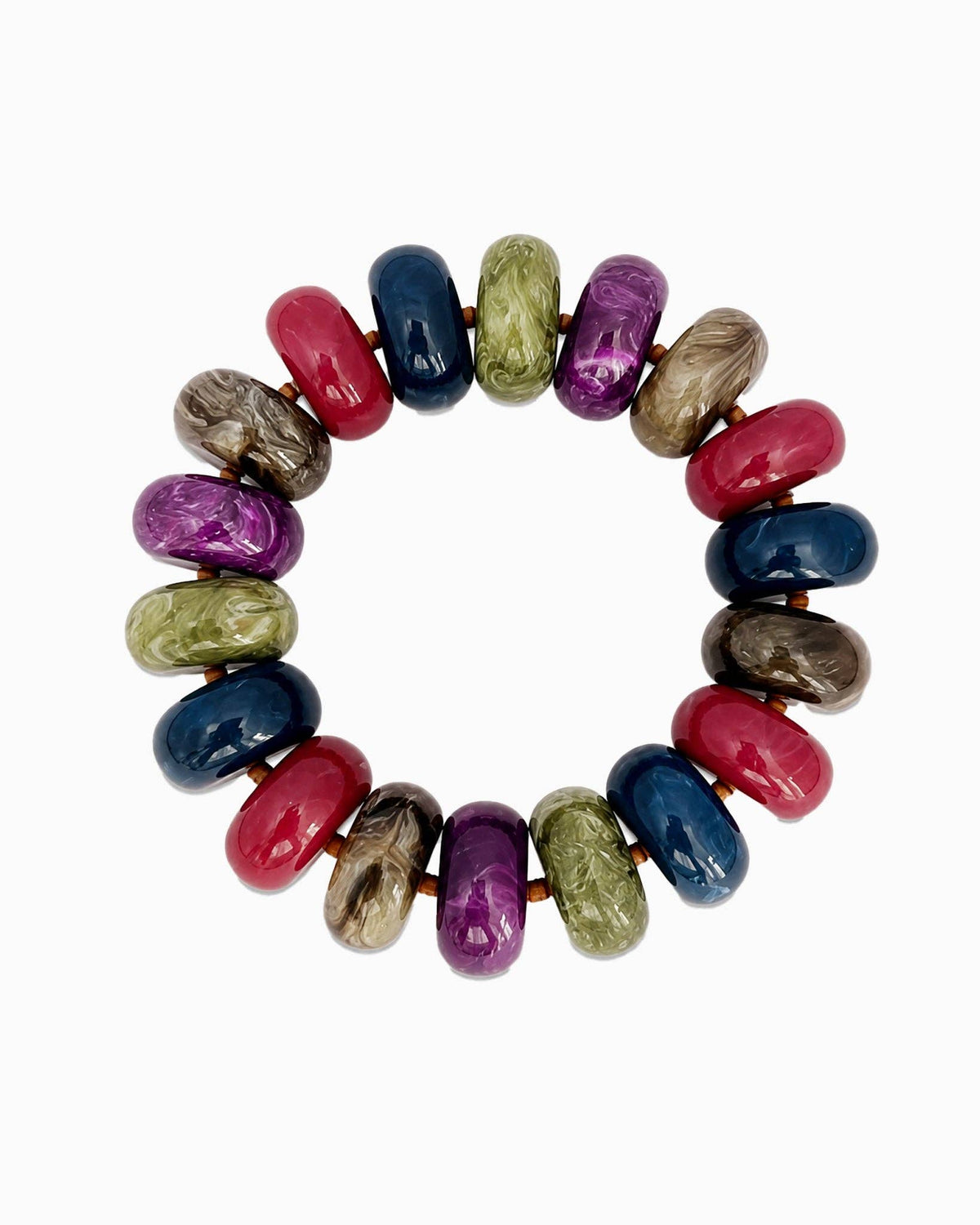 Sessori - Chunky Marble Beaded Stretch Bracelet