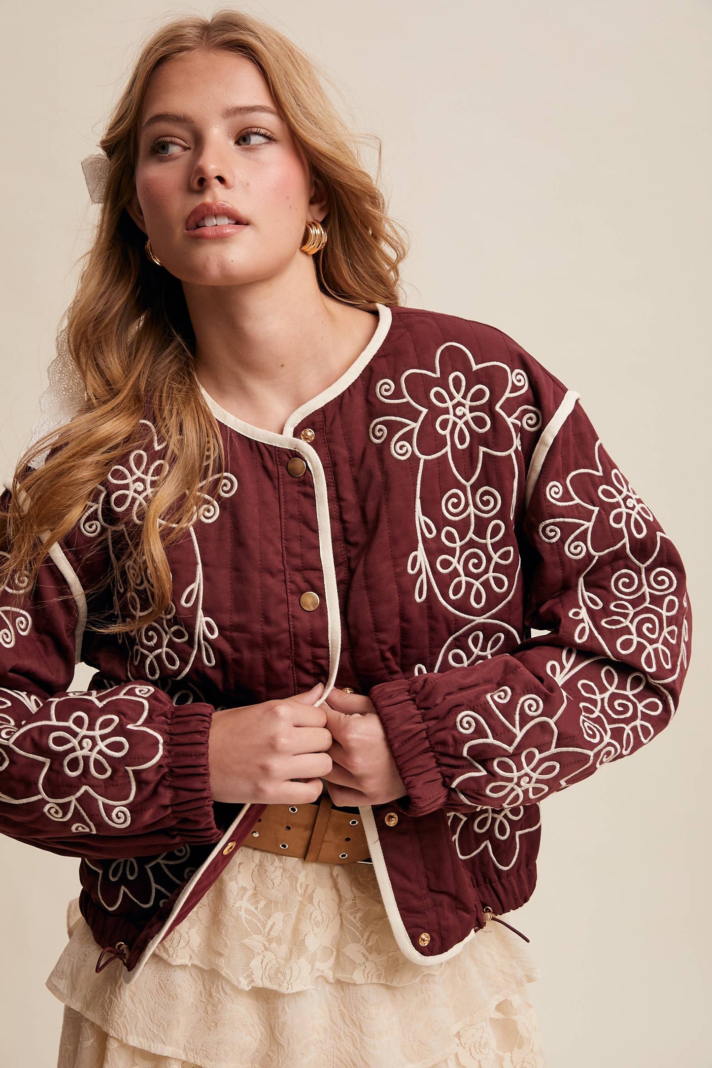 Embroidered Quilted Jacket