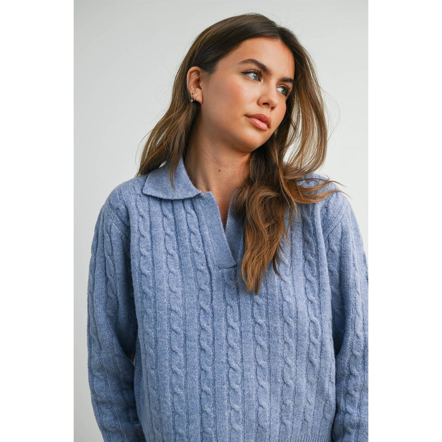 Brook Cable Collared Sweater