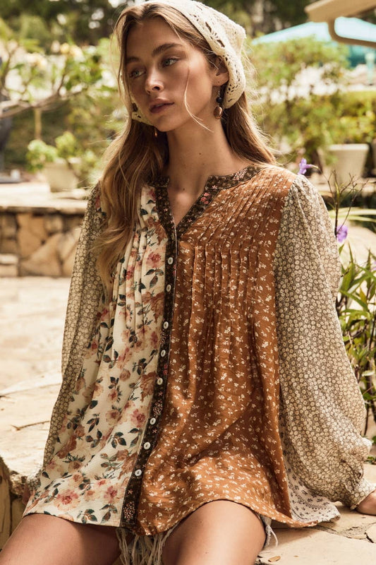 Darla Mixed Floral Print Blouse
