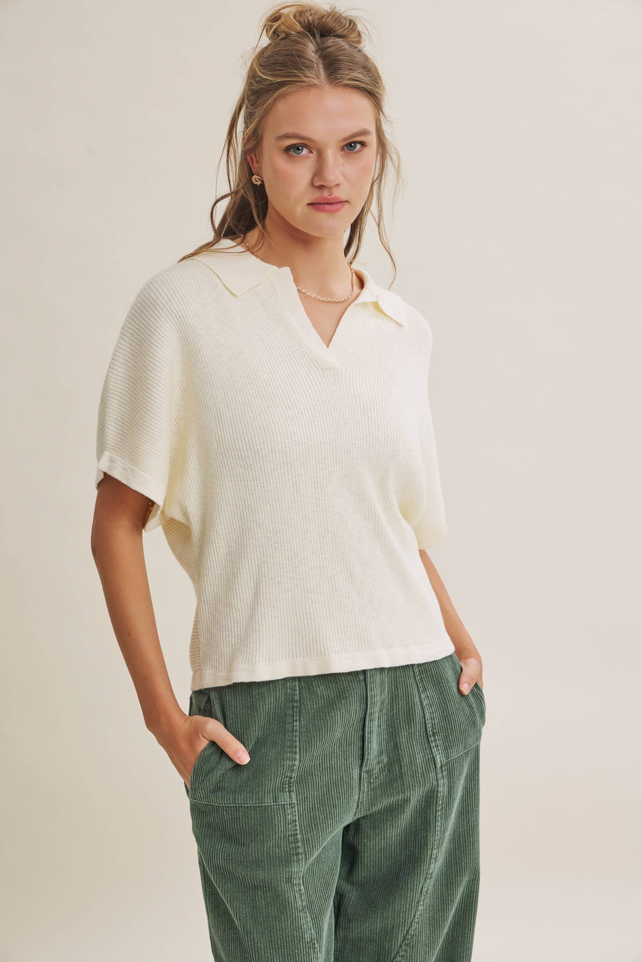 Claire Relaxed Slub Rib Dolman Sweater