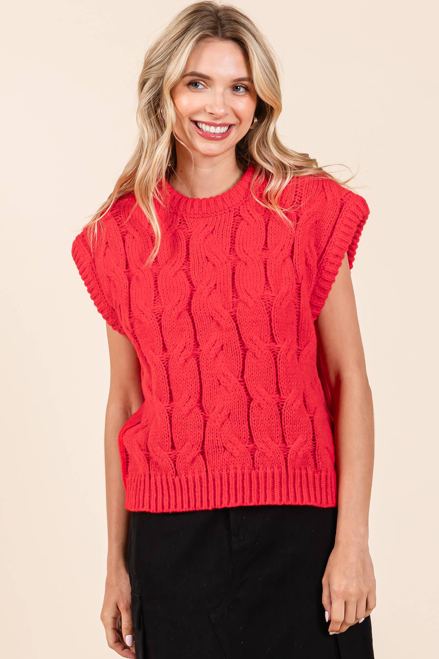 Holly Cable Knit Sweater Vest