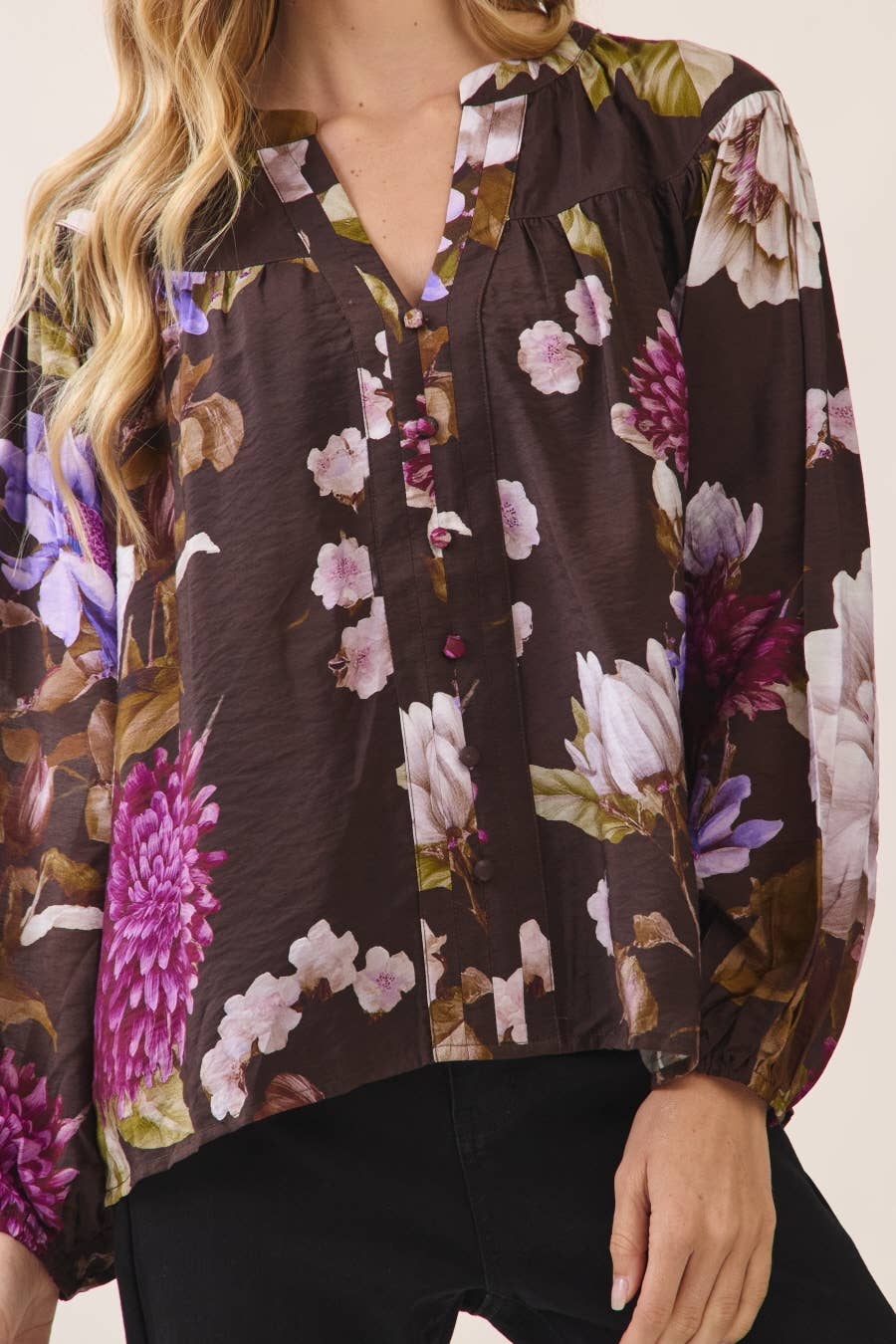 Floral Print Plus Blouse