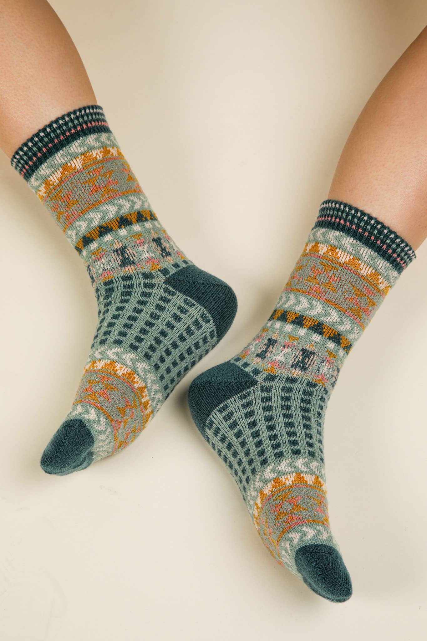 Ladies Geometric Graphic Crew Socks