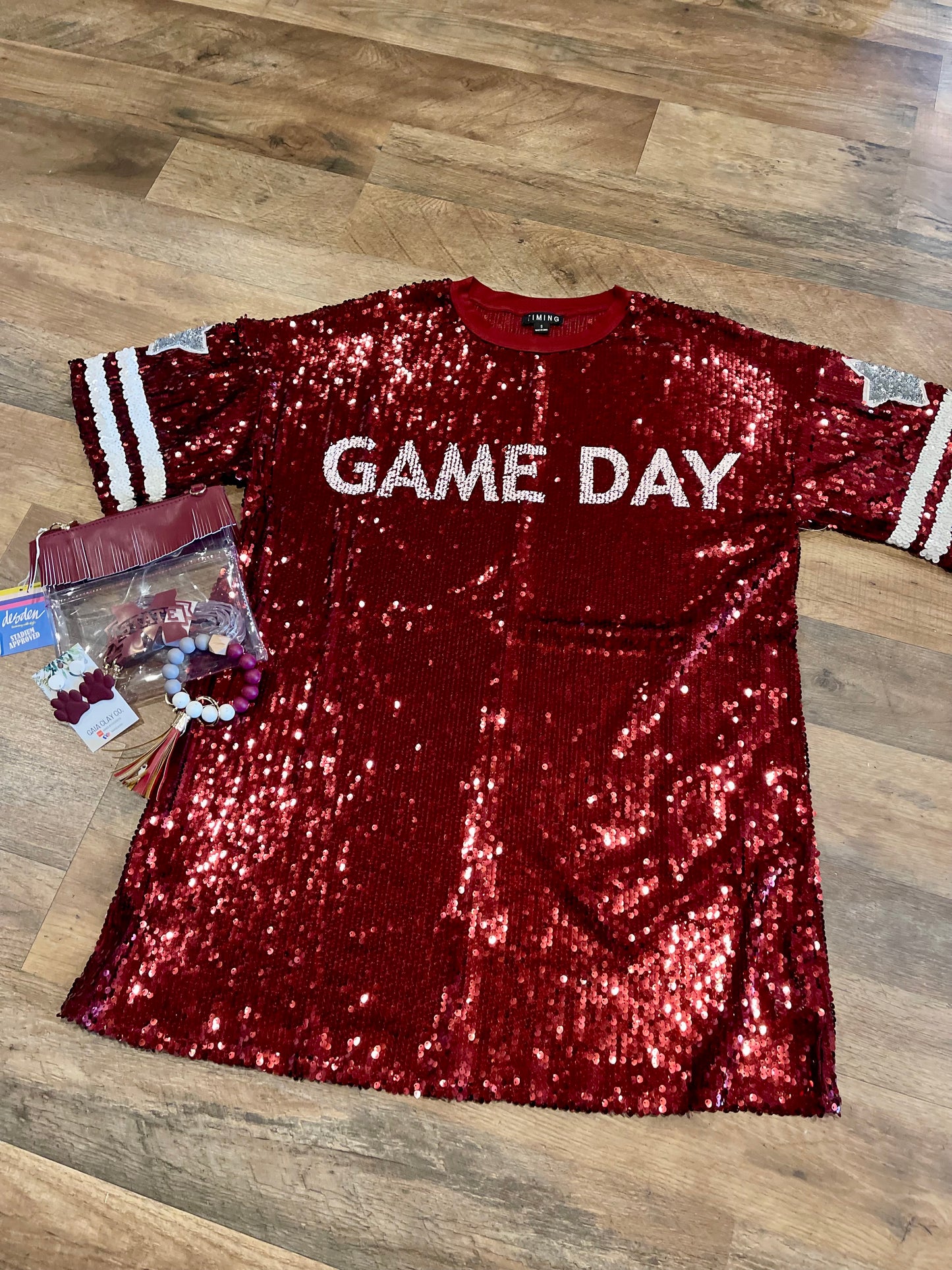 Game Day Sequin Shirt Dress