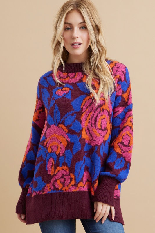 Alex Flower Sweater - Milly's Boutique