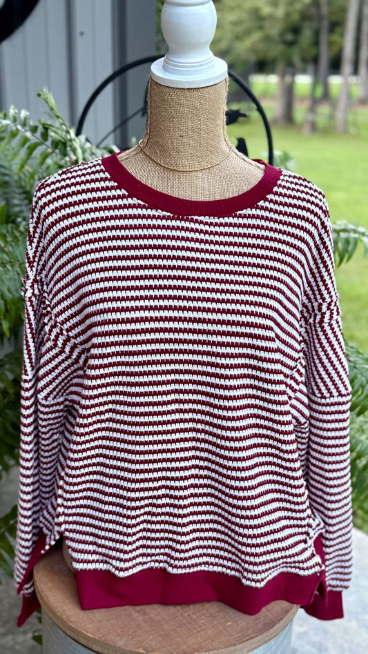 Loni Stripe Oversize Lightweight Top