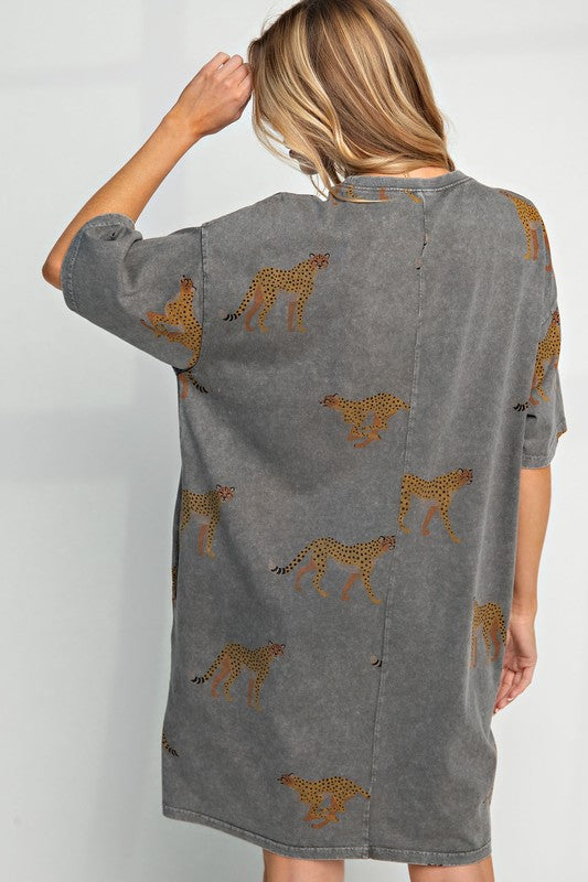 The Wild Cheetah Plus T Shirt Dress - Milly's Boutique