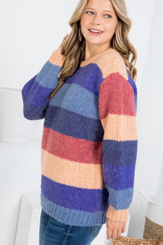 Dawn Chunky Striped Sweater - Milly's Boutique