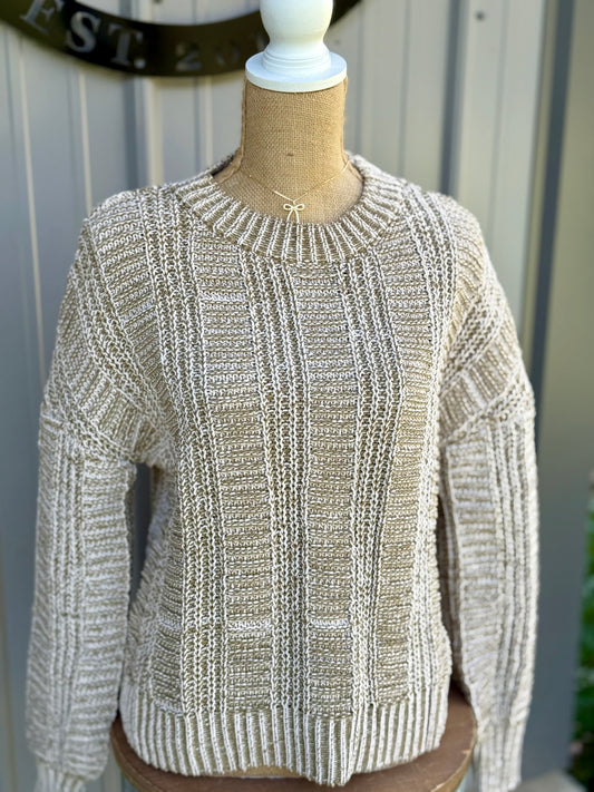 Two Tone Cozy Sweater Knit