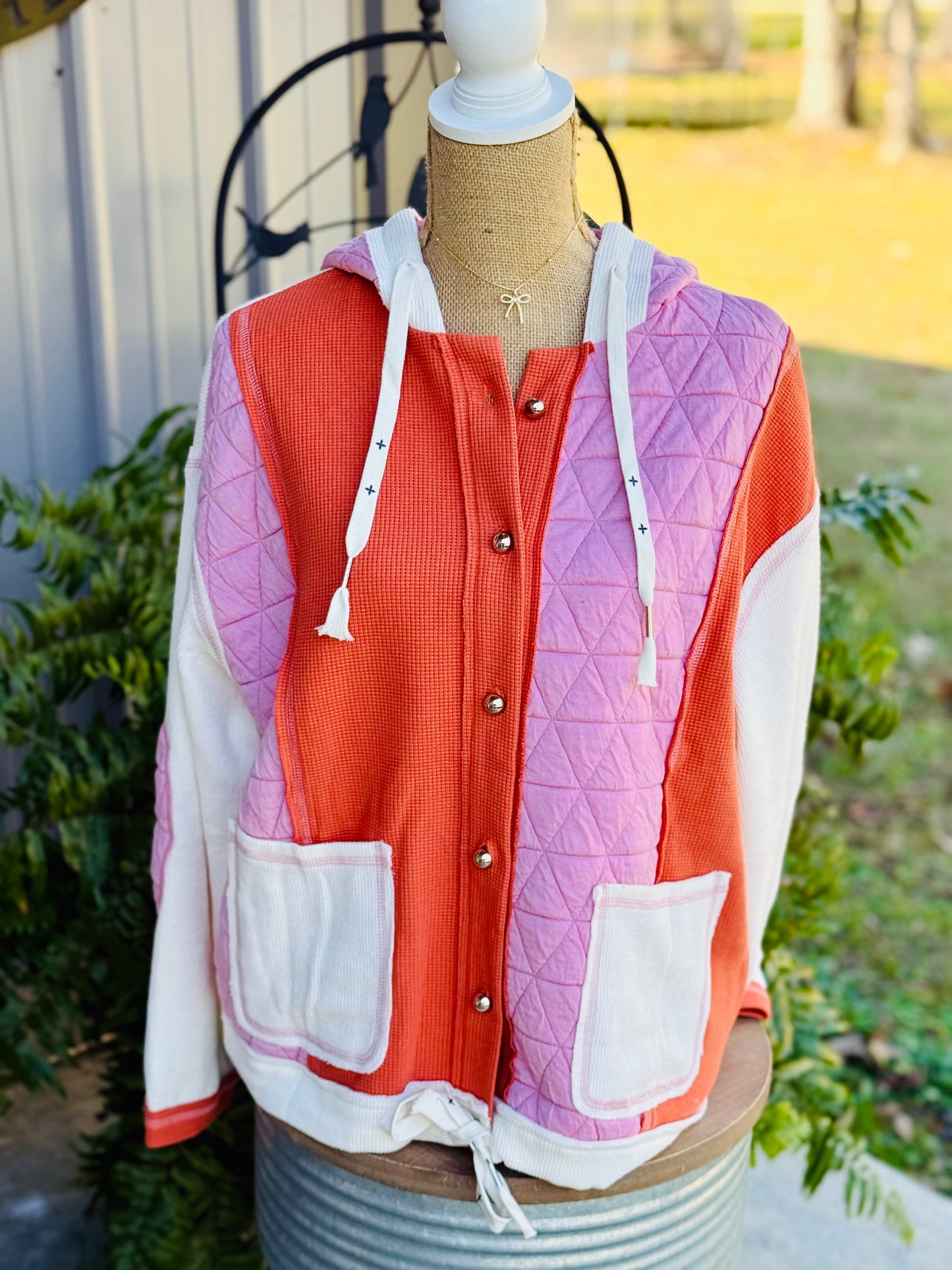 Quilted Color Block Jacket