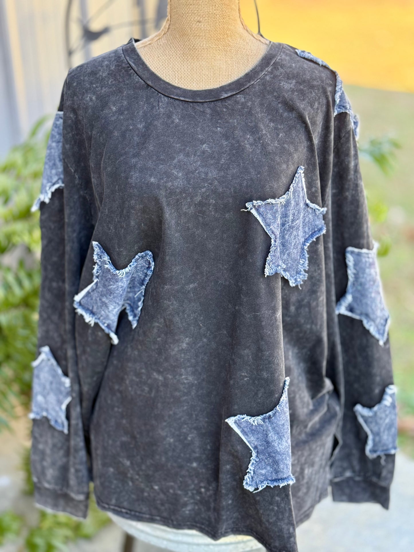 Mineral Washed Star Patch Plus Top