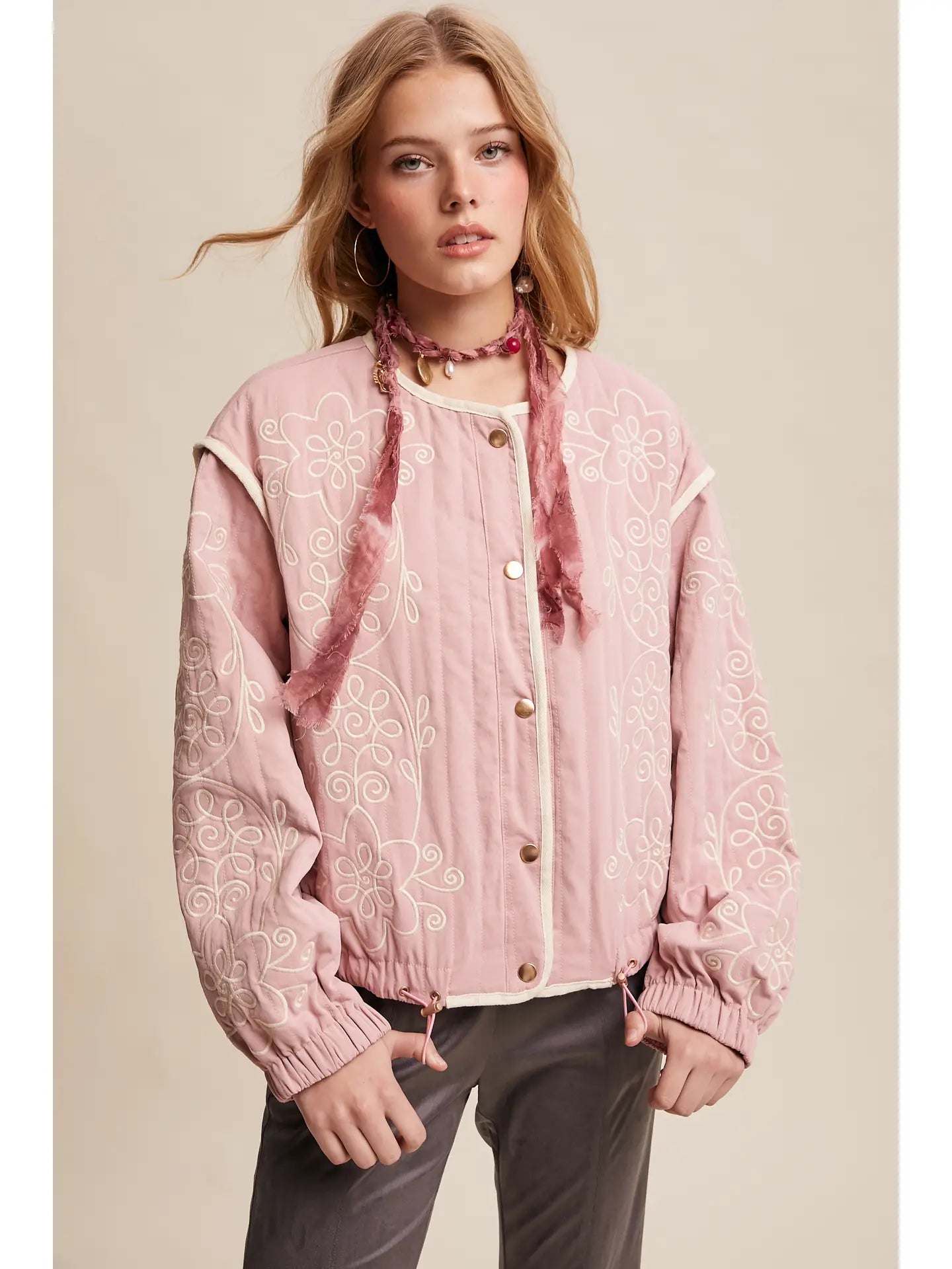 Embroidered Quilted Jacket