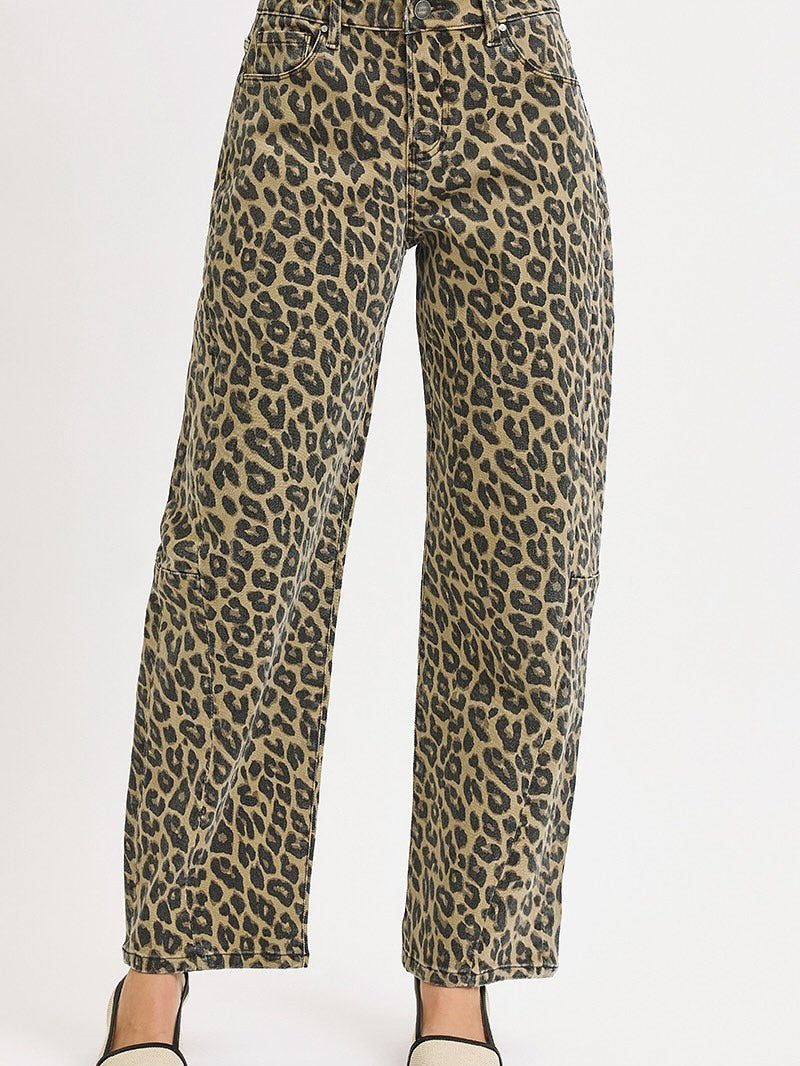The Slouchy Leopard Barrel Jeans