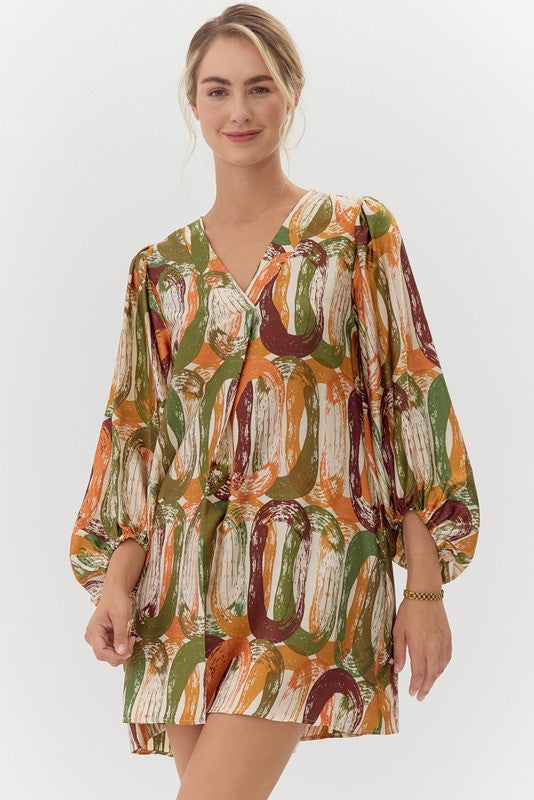 Cheryl Abstract Print Dress