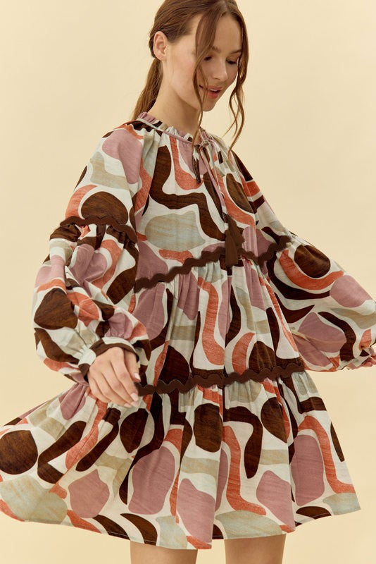 Chloe Abstract Print Dress