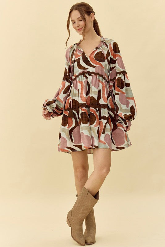 Chloe Abstract Print Dress