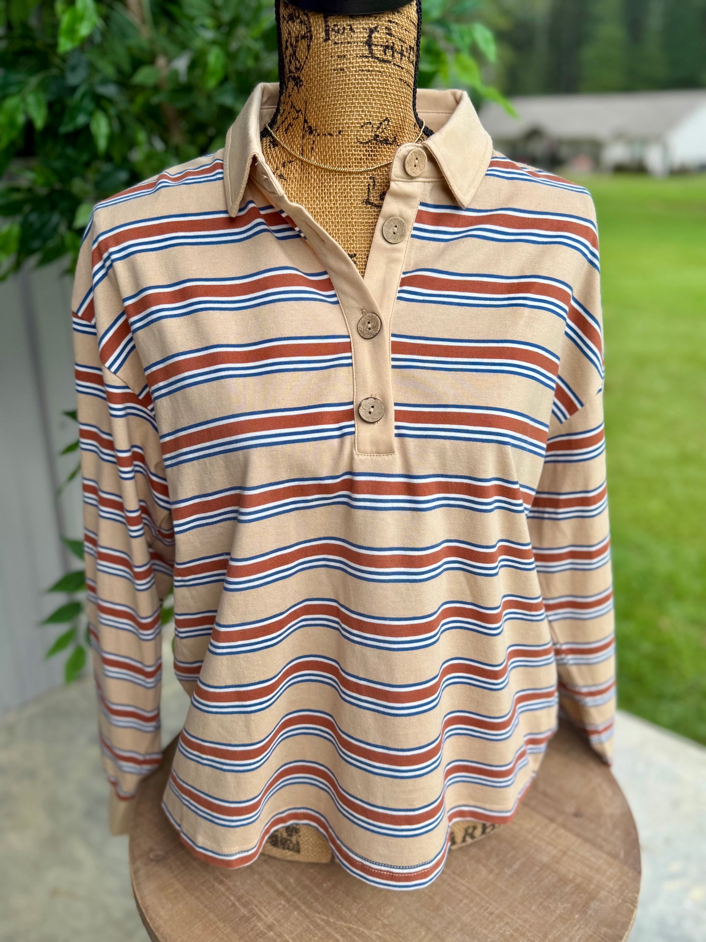 Jenny Striped Lightweight Polo