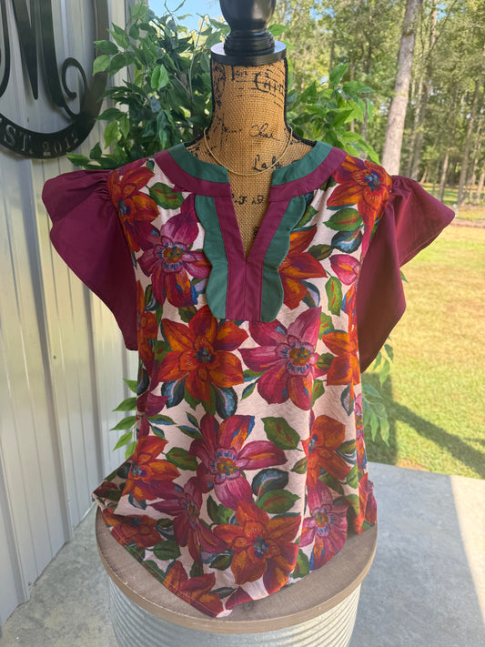 Vicki Floral Print Plus Top