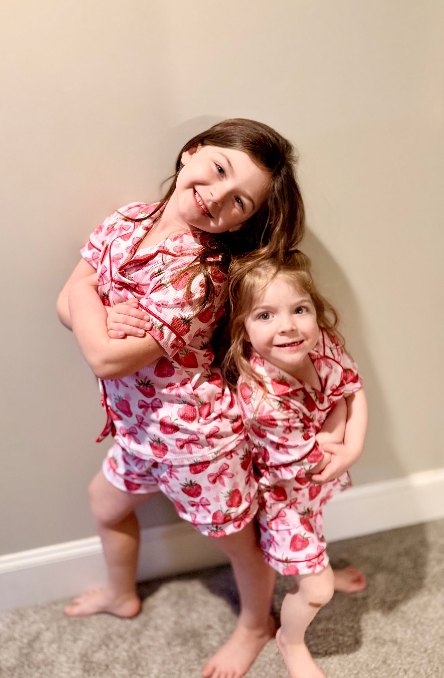Strawberries and Bows PJ set