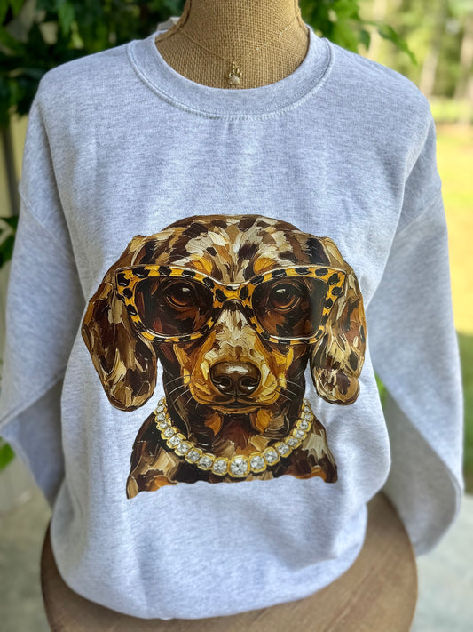 Boujee Dachshund Graphic Sweatshirt