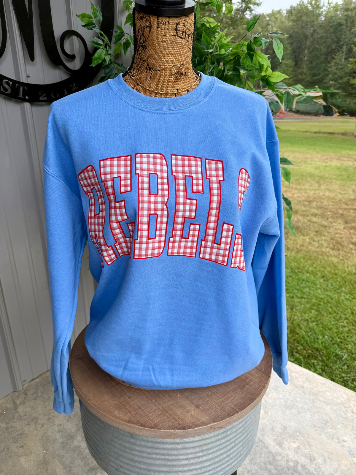 Gingham Plaid School Team Sweatshirt