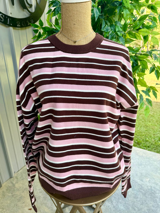 Haddy Striped Boxy Crew Sweater
