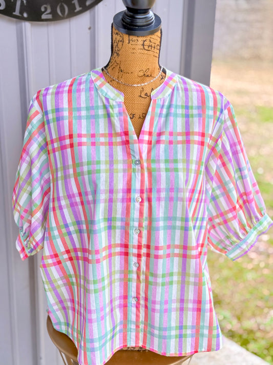 Valerie Plaid Blouse