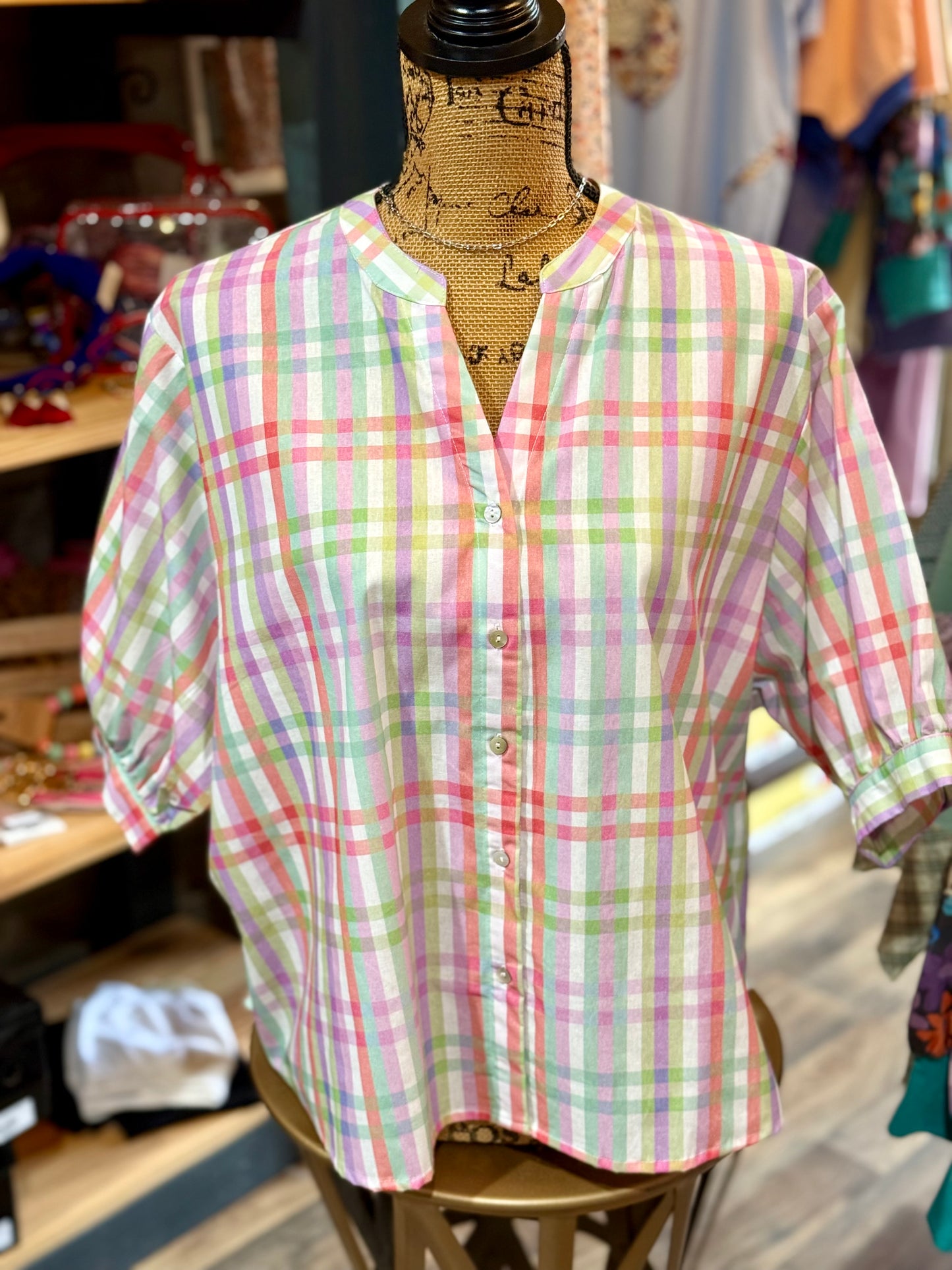 Valerie Plaid Blouse