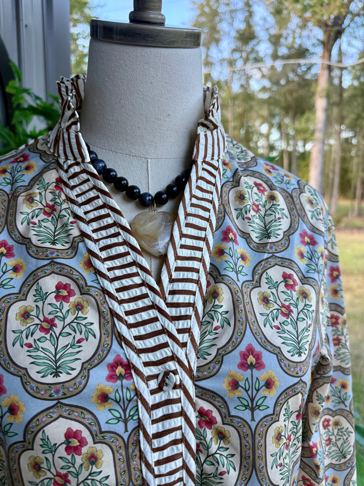 Mixed Print Button Down Midi