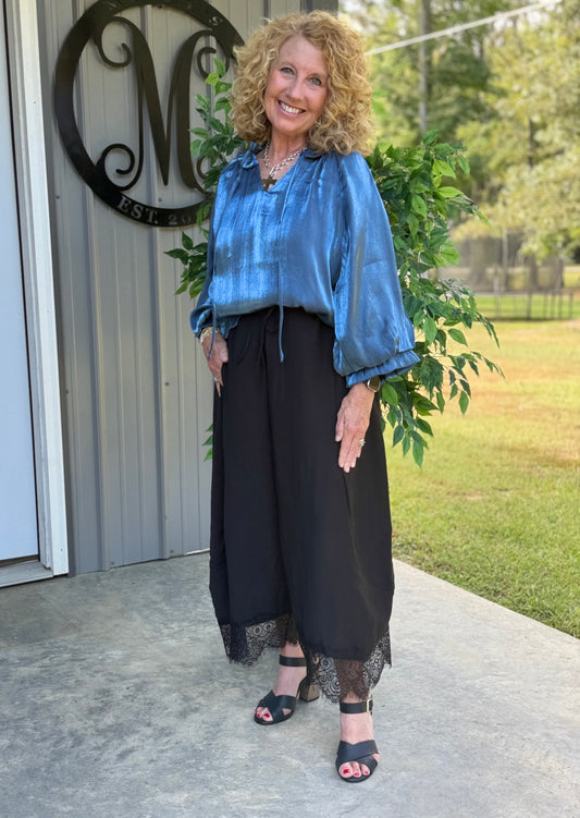 Josie Shimmery Scalloped Edged Blouse