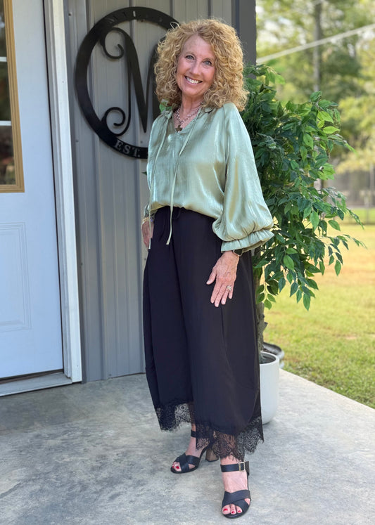 Josie Shimmery Scalloped Edged Blouse