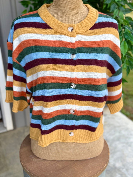 Multi Striped Cardigan