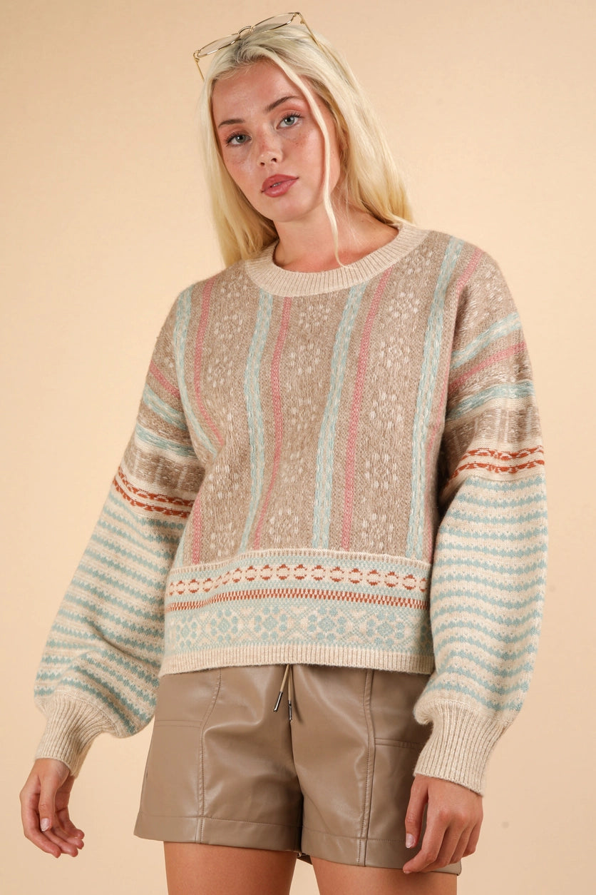 Josie Oversized Cozy Printed Sweater