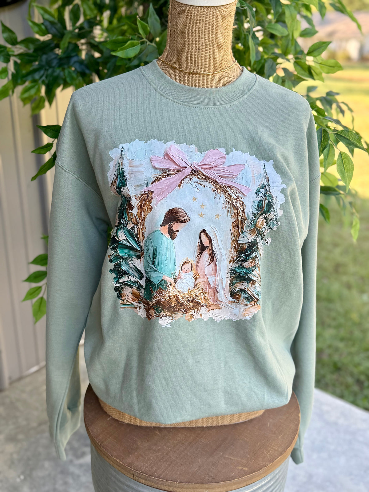 Faux Painted Nativity Scene SS