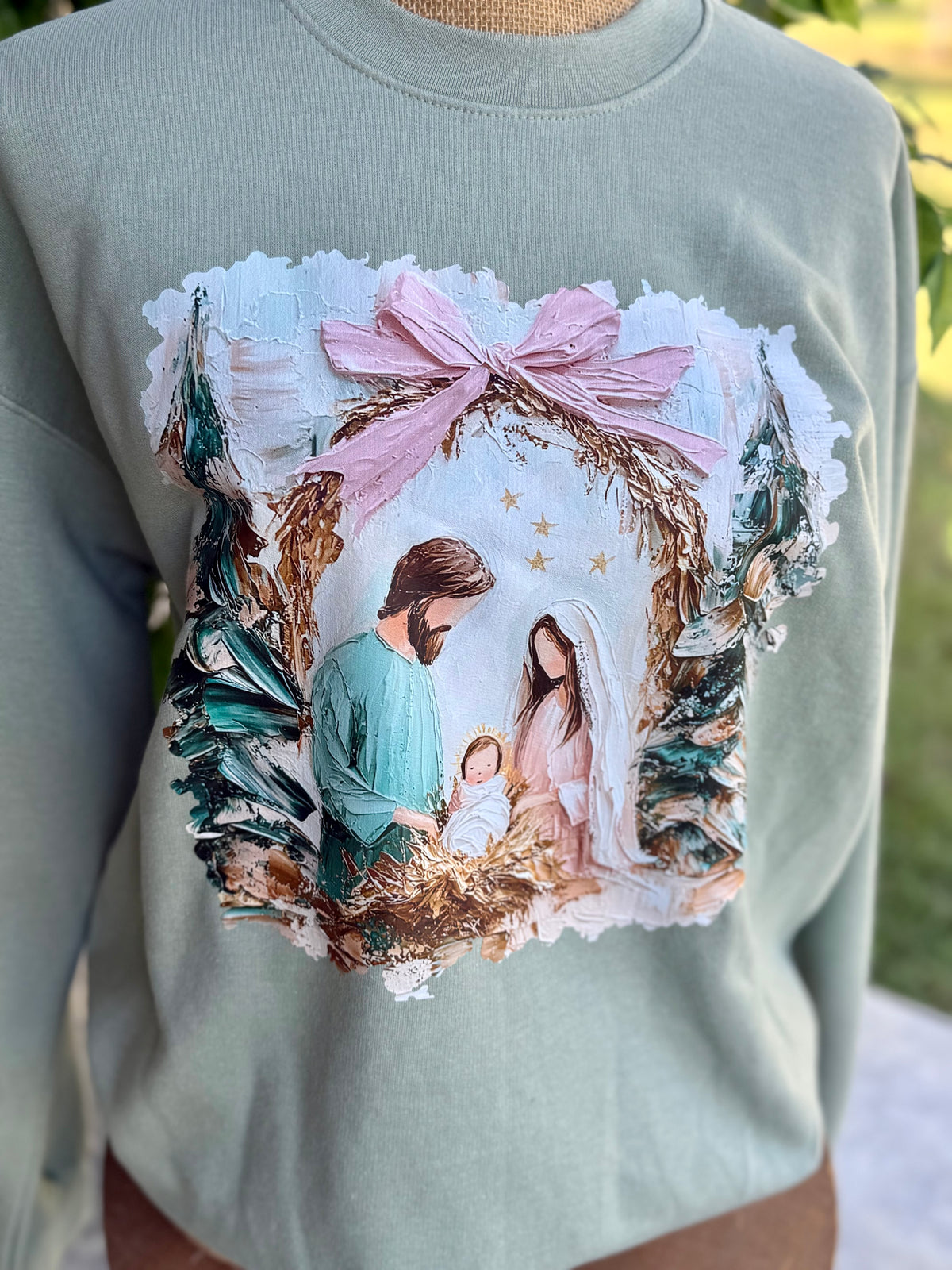 Faux Painted Nativity Scene SS