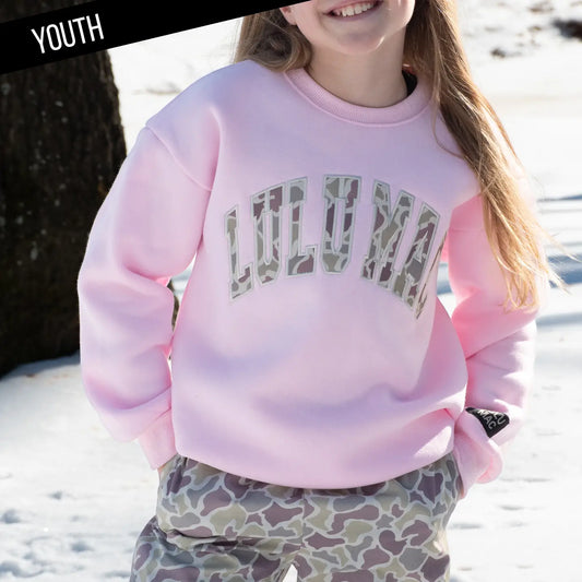 Lulu Mac Camo Youth Sweatshirt