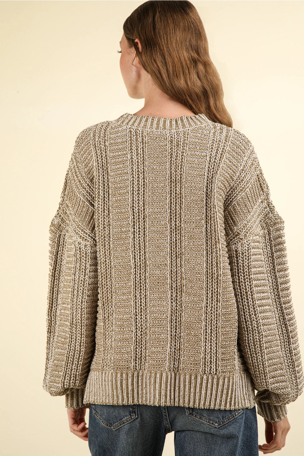 Two Tone Cozy Sweater Knit