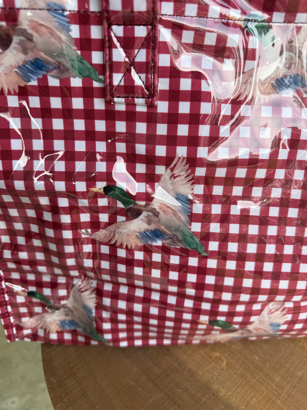 Mallard Marshland Green Gingham Vinyl Tote©