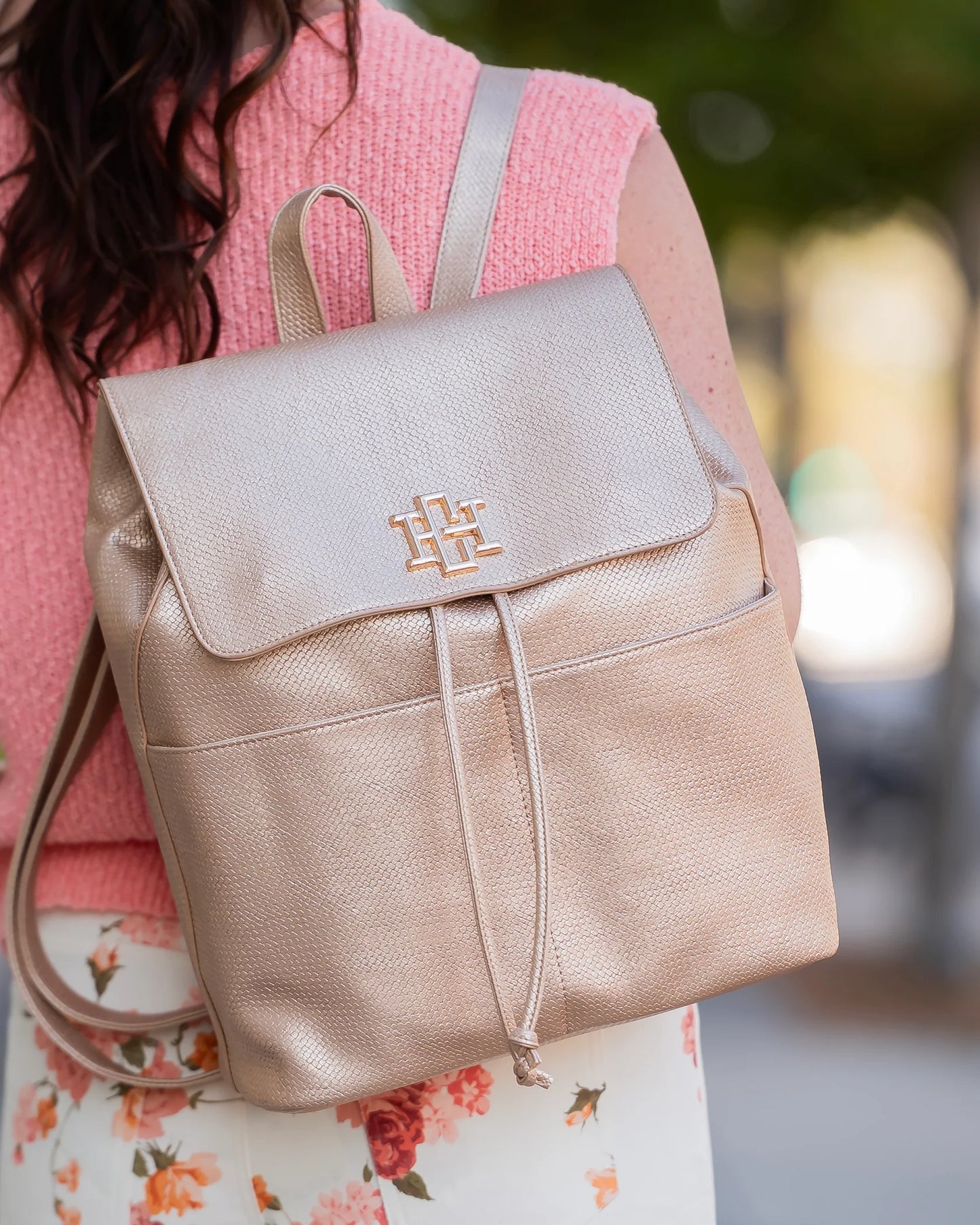 Bennett Backpack Woven Gold