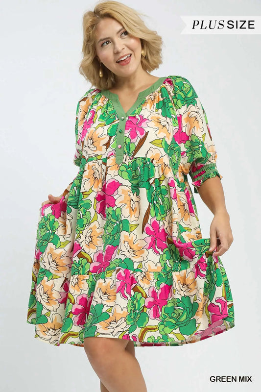 Bailey Plus Floral Tiered Dress