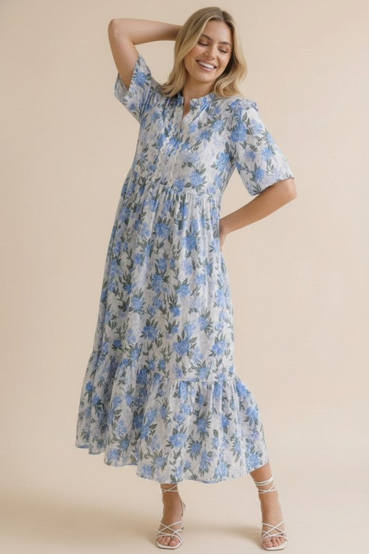Lisa Tiered Floral Midi Dress