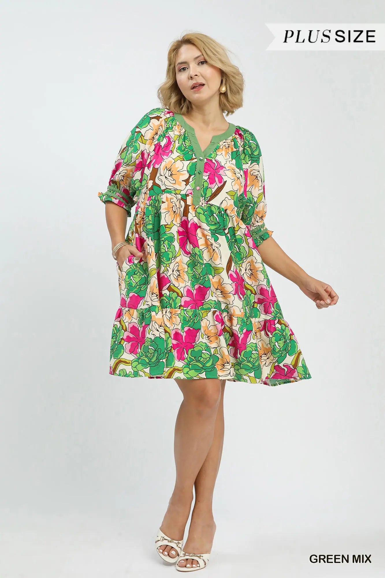 Bailey Plus Floral Tiered Dress