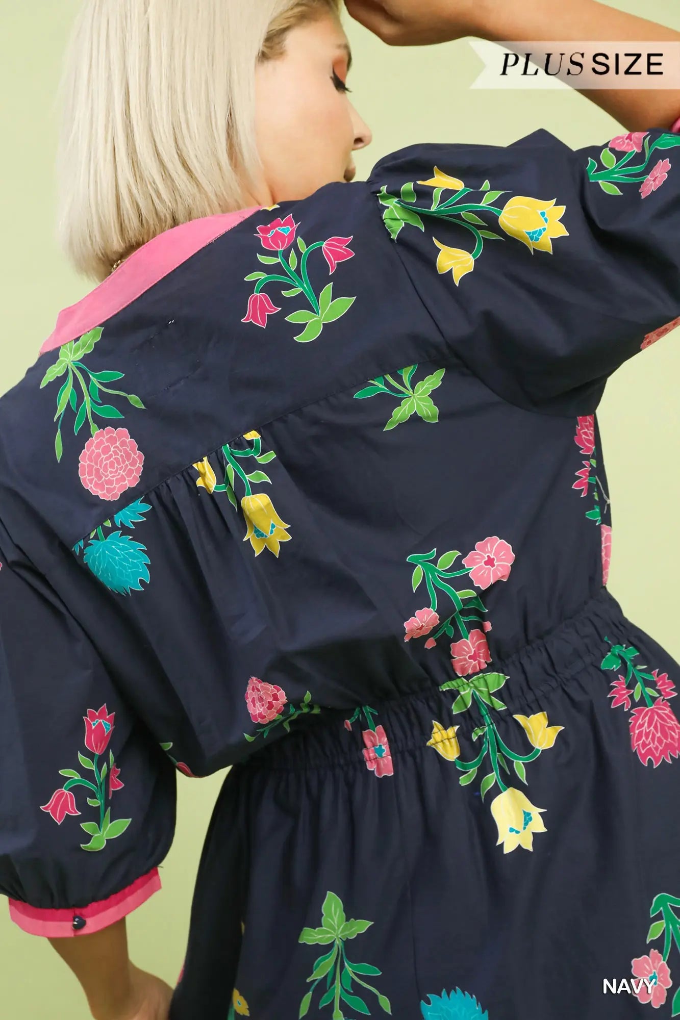 Petal Parade Print Plus Midi Dress