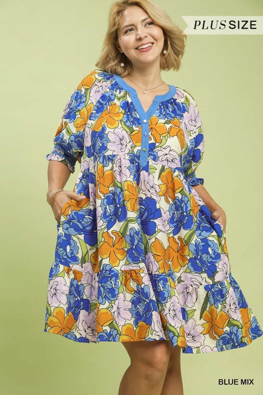 Bailey Plus Floral Tiered Dress
