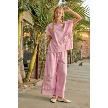 Mineral Washed Flower Garden Pants