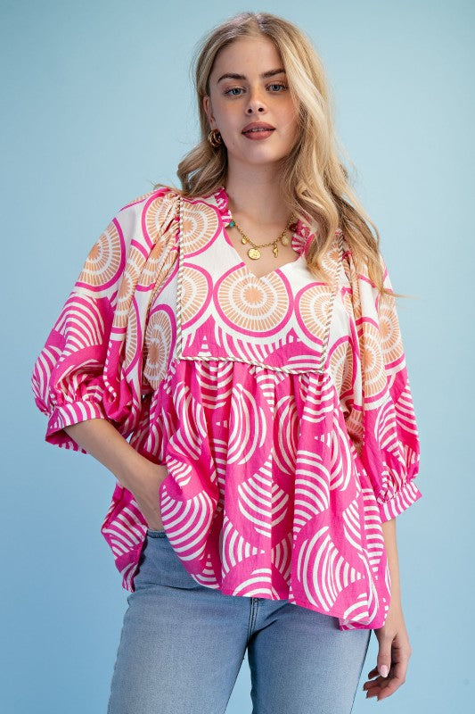 Lilly Printed Plus Top